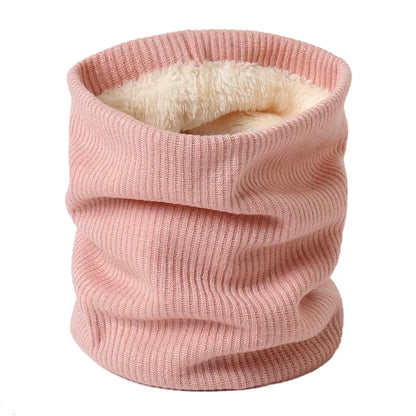 Solid Thick Warm Ring Scarf Fashion Winter Striped Warm Women Men Outdoor Full Mask Scarves with Plush Snood Unisex Muffler