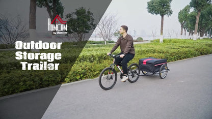 Aosom Elite Two-Wheel Bicycle Large Cargo Wagon Trailer with Folding Storage