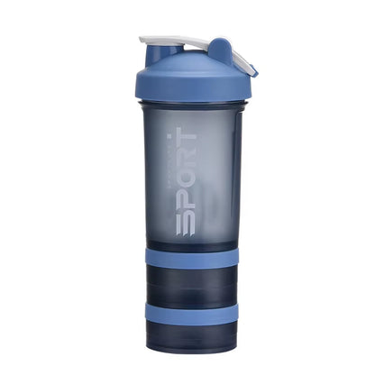 500ML 3-Layer Sports Water Bottle Protein Shaker Outdoor Travel Portable Leakproof Drinkware Plastic My Drink Bottle BPA Free