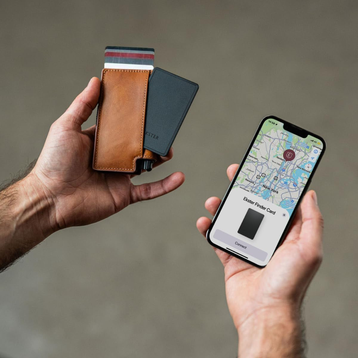 Map Locator & Wallet, Bluetooth GPS Tracker, Long Life Battery, Works with Apple Find My and Siri, Fits in Credit Card Pockets