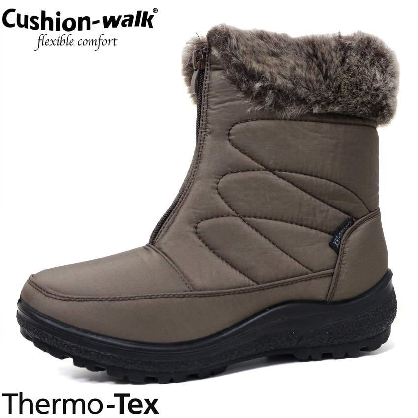 LADIES SNOW BOOTS WINTER THERMO TEX WARM THERMAL SKI FUR NON SLIP ANKLE BOOTS