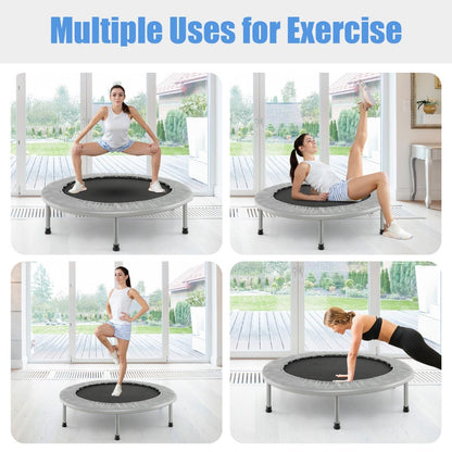 Foldable Mini Trampoline with Springs and Padded Cover