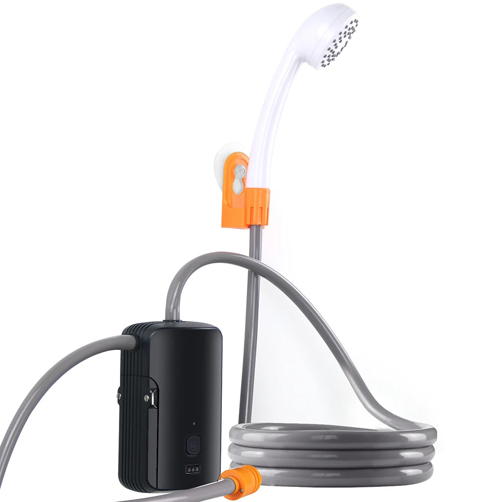 Portable Outdoor Shower with Waterproof Electric Shower Pump 2-Level Water Flow for Camping Backpacking Travel Pet Bathing