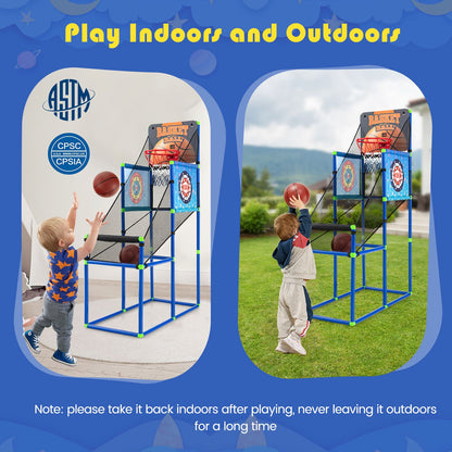 2-In-1 Kids Basketball Arcade Game with Electronic Scoreboard