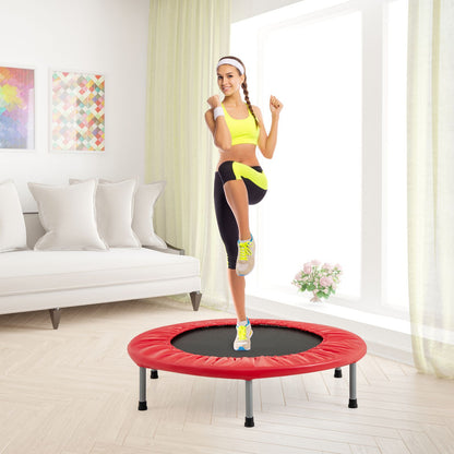 Foldable Mini Trampoline with Springs and Padded Cover