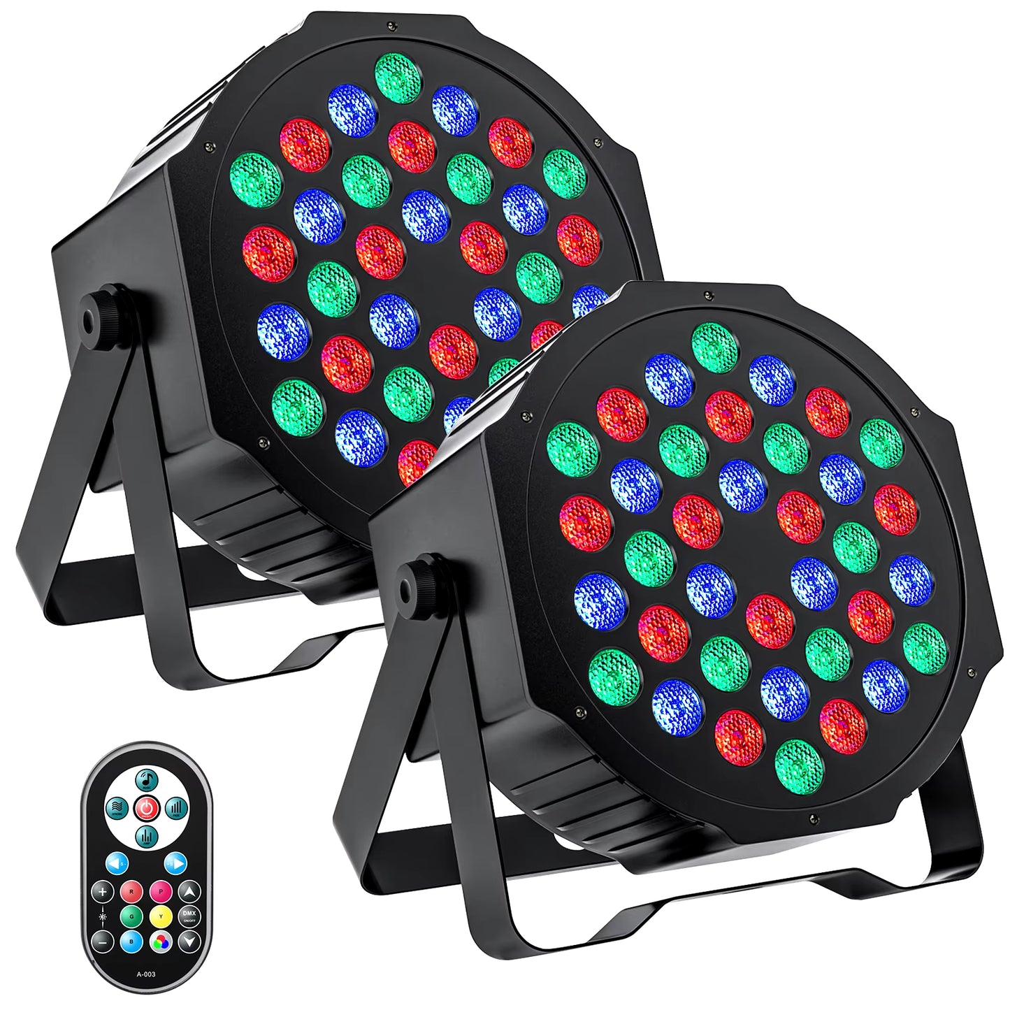 2PCS Party Light Par Light 36 Leds RGB DMX Stage Effect Lighting Stage Flat Par Lighting DJ Lights Disco Lights Wedding