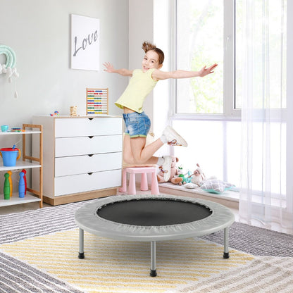 Foldable Mini Trampoline with Springs and Padded Cover