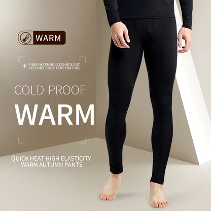 Warm Pants for Men with Plush and Thickened Autumn and Winter High Elasticity, Tight Fitting Sports Bottoms and Slim Fitting Pan
