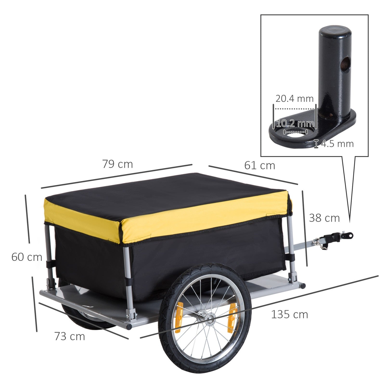 Bicycle Bike Cargo Wagon Trailer Folding Storage Oxford Fabric Cover Yellow
