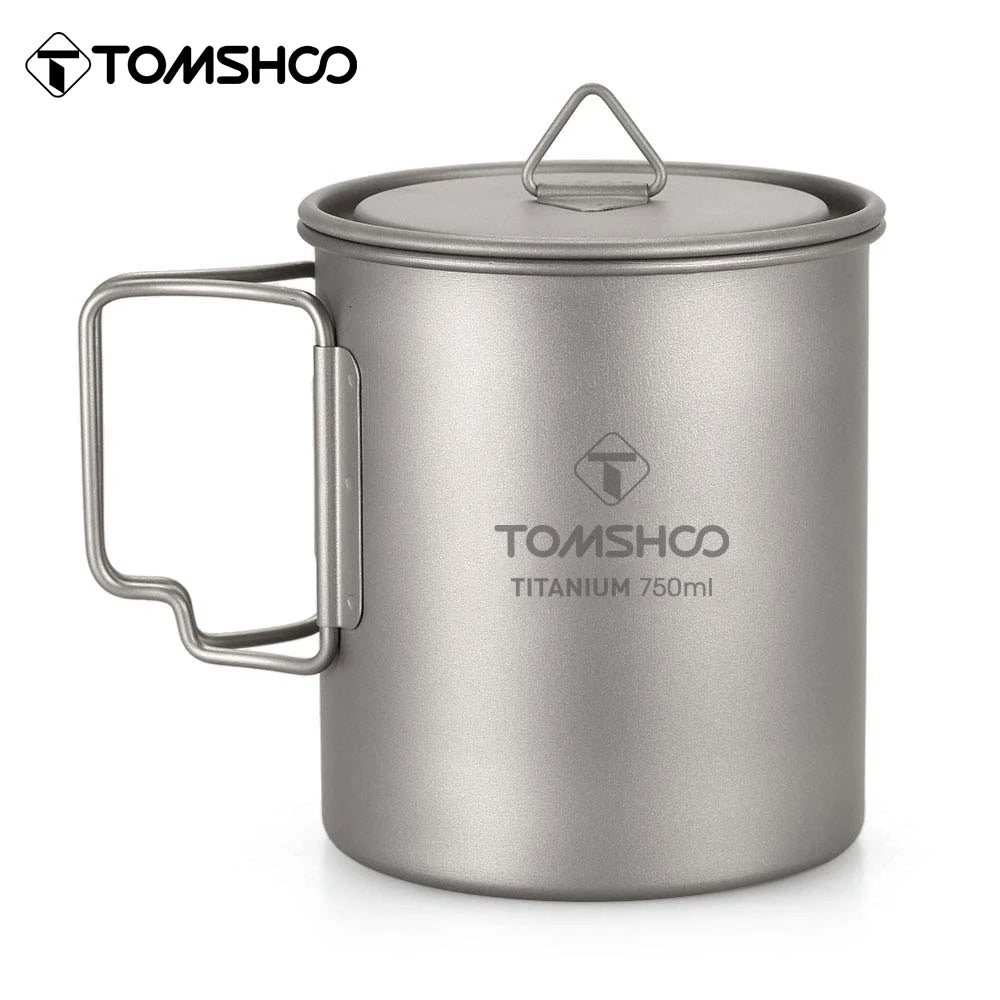 750Ml Outdoor Camping Cup Durable Titanium Cup Tourist Tableware Picnic Utensils Tourism Camping Mug Camping Equipment