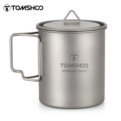 750Ml Outdoor Camping Cup Durable Titanium Cup Tourist Tableware Picnic Utensils Tourism Camping Mug Camping Equipment