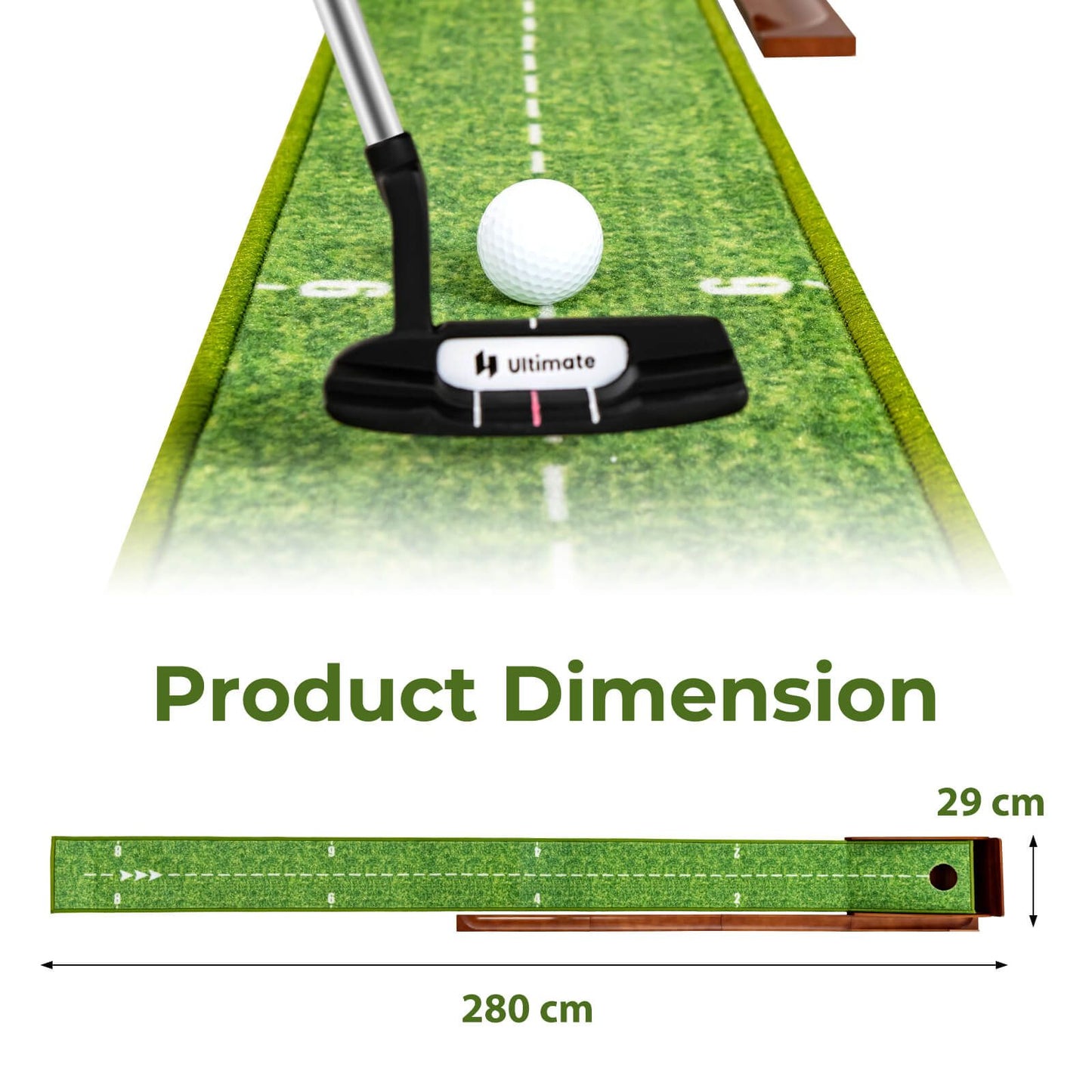 Golf Putting Mat Training Aid with Auto Ball Return and 3 Balls