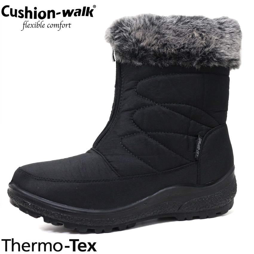 LADIES SNOW BOOTS WINTER THERMO TEX WARM THERMAL SKI FUR NON SLIP ANKLE BOOTS