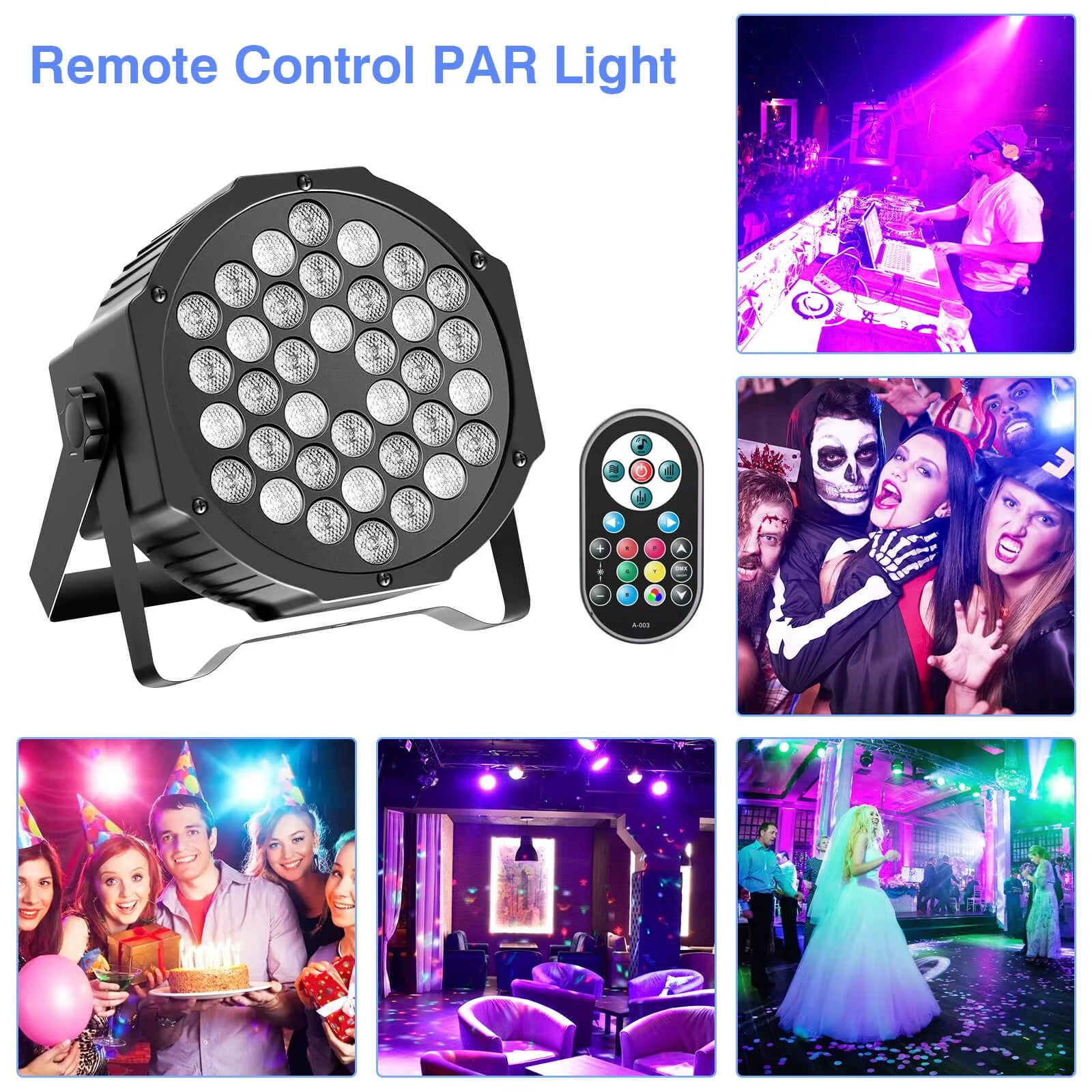 2PCS Party Light Par Light 36 Leds RGB DMX Stage Effect Lighting Stage Flat Par Lighting DJ Lights Disco Lights Wedding