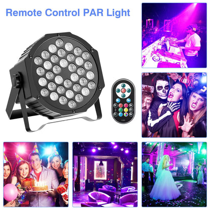2PCS Party Light Par Light 36 Leds RGB DMX Stage Effect Lighting Stage Flat Par Lighting DJ Lights Disco Lights Wedding