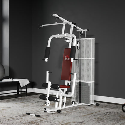 Multifunction Home Gym Weight Training Workout Station White