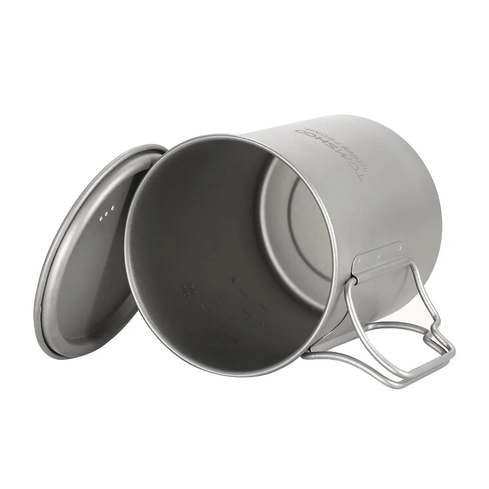 750Ml Outdoor Camping Cup Durable Titanium Cup Tourist Tableware Picnic Utensils Tourism Camping Mug Camping Equipment