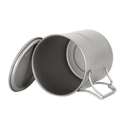 750Ml Outdoor Camping Cup Durable Titanium Cup Tourist Tableware Picnic Utensils Tourism Camping Mug Camping Equipment