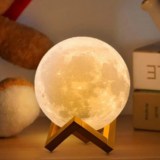 15CM LED Moon Lamp 3D Rechargeable Moon Lights with Remote Touch Control 16 Colors Night Light for Bedroom Decor Kids Child Gift
