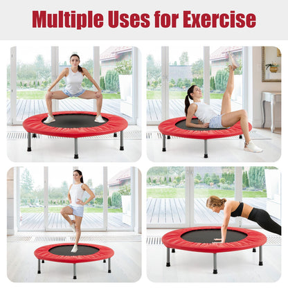 Foldable Mini Trampoline with Springs and Padded Cover