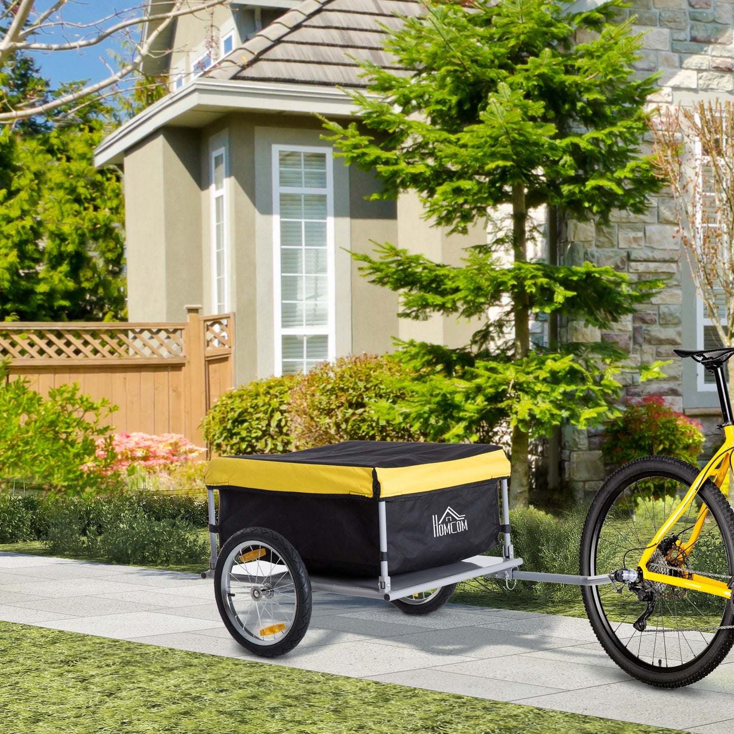 Bicycle Bike Cargo Wagon Trailer Folding Storage Oxford Fabric Cover Yellow
