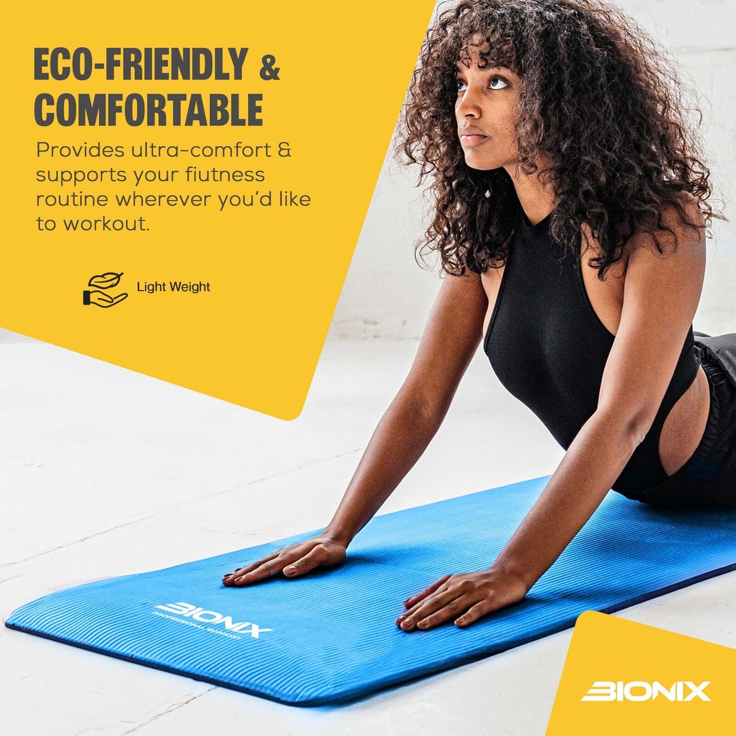 Yoga Mat Thick 10Mm Non Slip Gym Exercise Fitness Pilates Carry Strap NBR 183X62