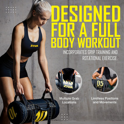 Power Sandbag – Pre-Weighted Training Bag with Multiple Handles for Full-Body Strength & Conditioning – Heavy-Duty, No-Fill Needed (10–50 Lb)