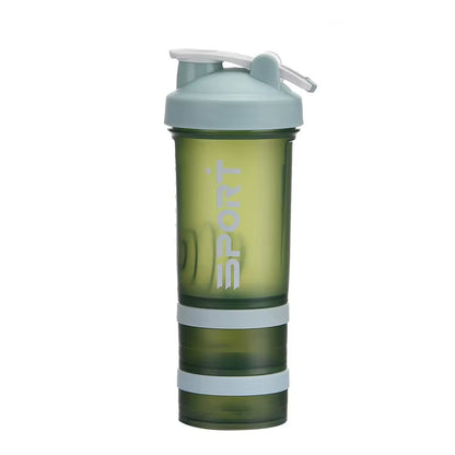 500ML 3-Layer Sports Water Bottle Protein Shaker Outdoor Travel Portable Leakproof Drinkware Plastic My Drink Bottle BPA Free