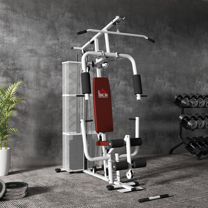 Multifunction Home Gym Weight Training Workout Station White