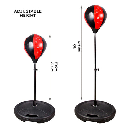 CHILDREN KIDS JUNIOR BOXING PUNCH BALL BAG FREE STANDING SET with MITTS GLOVES