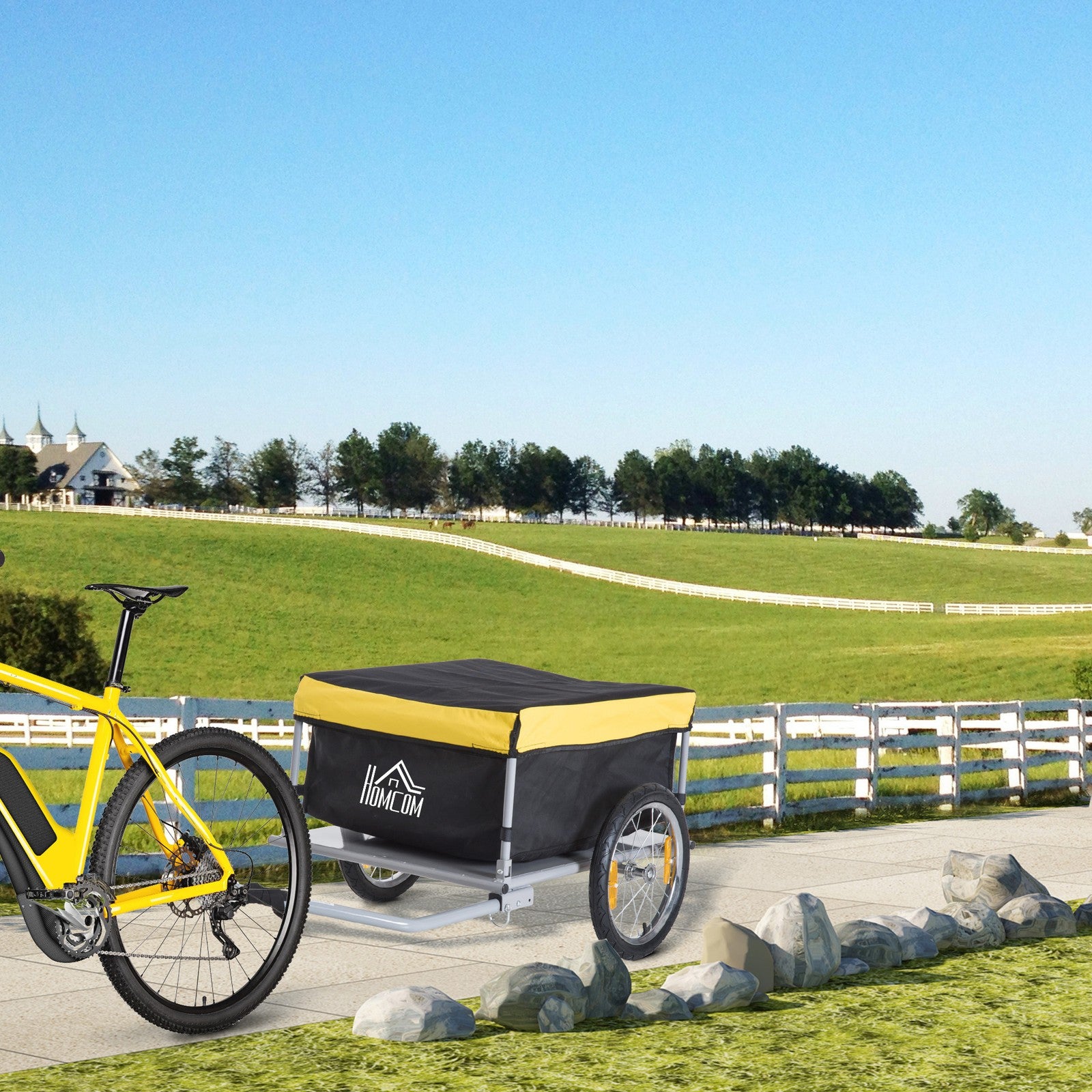 Bicycle Bike Cargo Wagon Trailer Folding Storage Oxford Fabric Cover Yellow