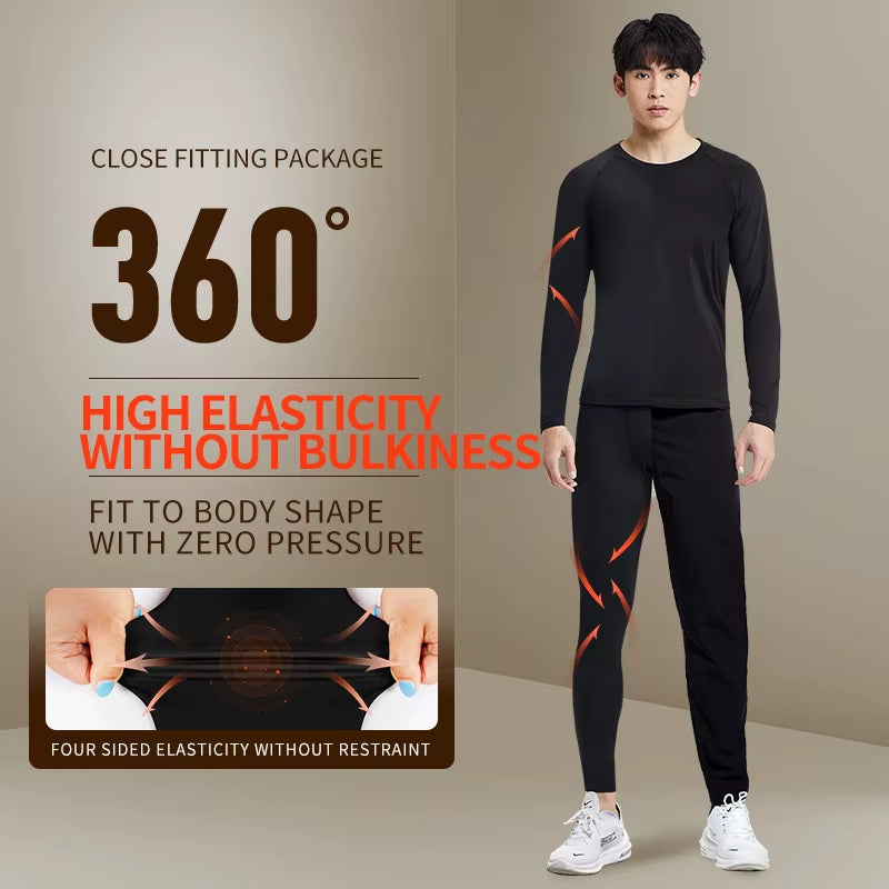 Warm Pants for Men with Plush and Thickened Autumn and Winter High Elasticity, Tight Fitting Sports Bottoms and Slim Fitting Pan
