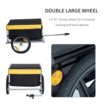 Bicycle Bike Cargo Wagon Trailer Folding Storage Oxford Fabric Cover Yellow