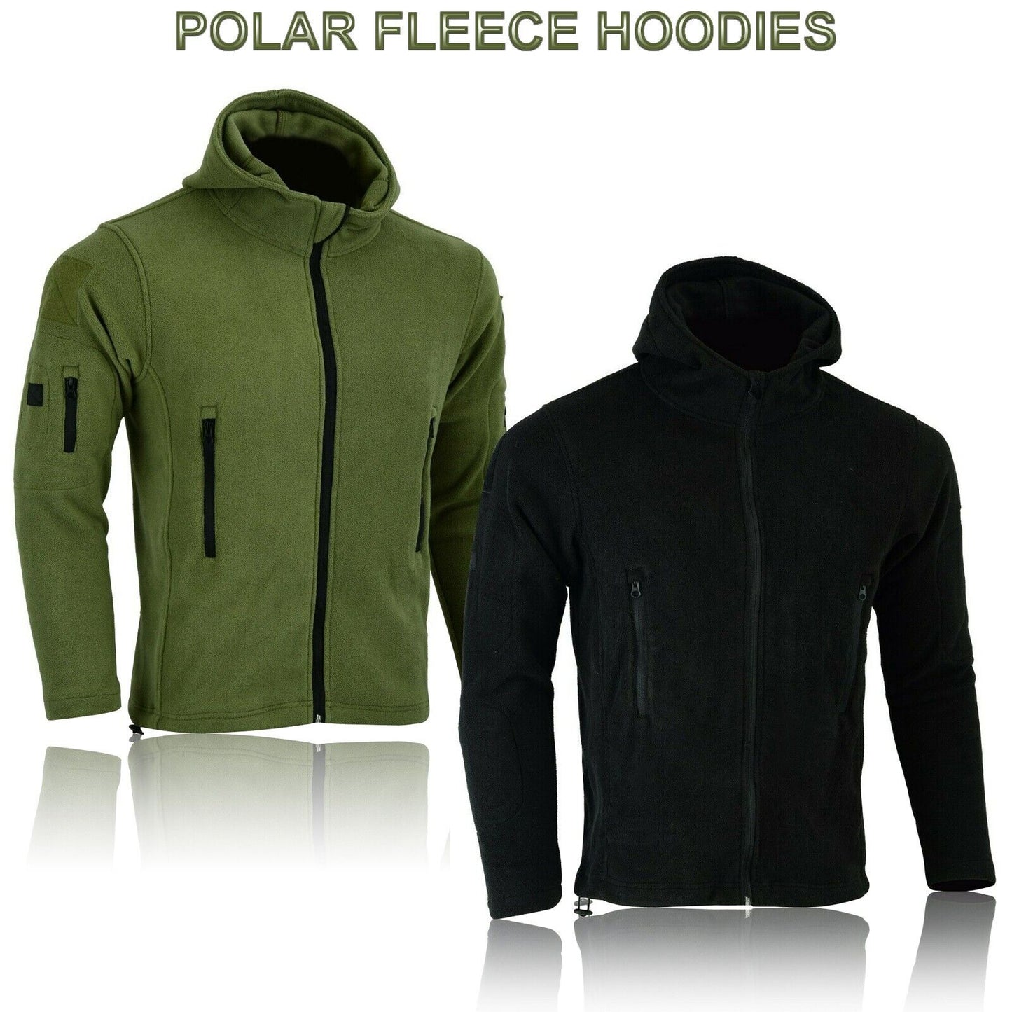 Men Casual Coat Tactical Recon Fleece Jacket Full Zip Army Hoodie Combat Hoody