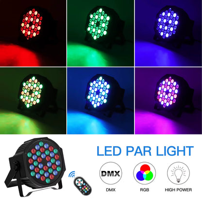 2PCS Party Light Par Light 36 Leds RGB DMX Stage Effect Lighting Stage Flat Par Lighting DJ Lights Disco Lights Wedding
