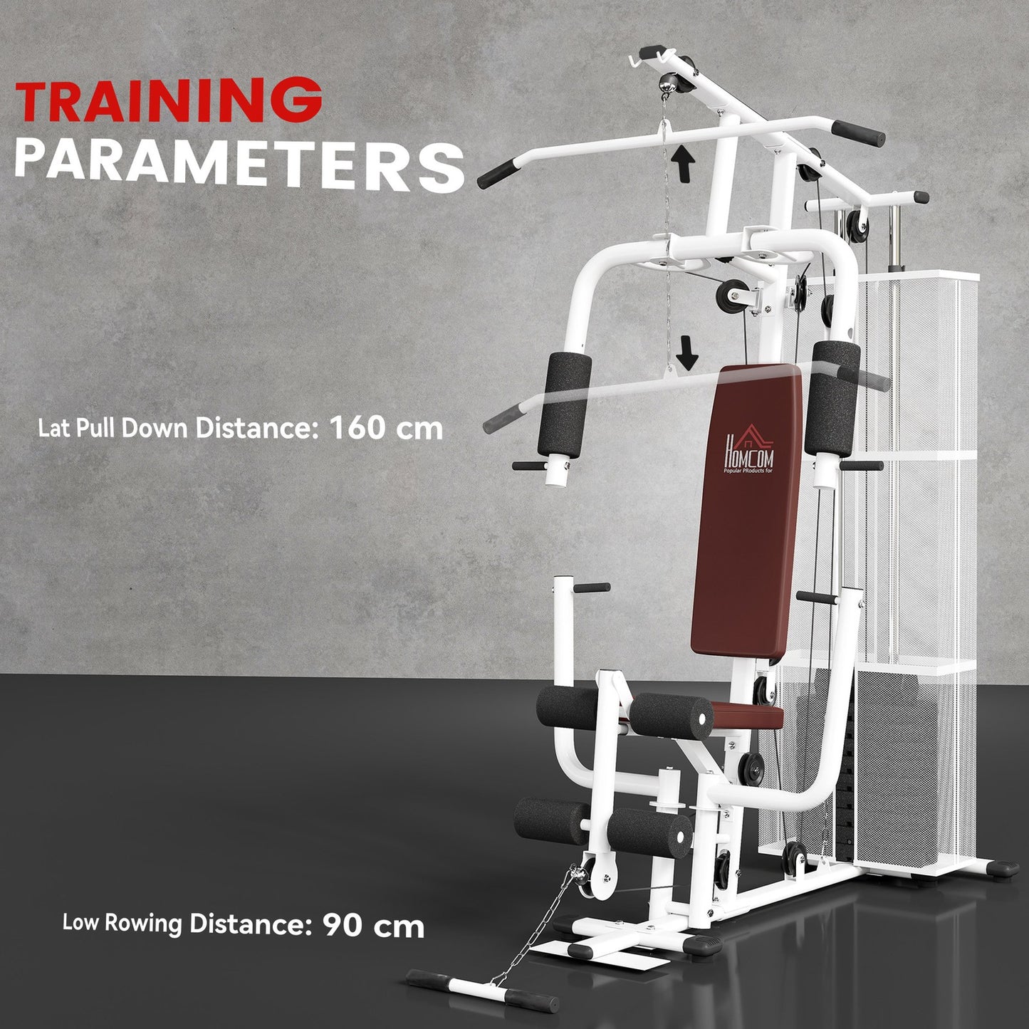 Multifunction Home Gym Weight Training Workout Station White