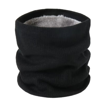 Solid Thick Warm Ring Scarf Fashion Winter Striped Warm Women Men Outdoor Full Mask Scarves with Plush Snood Unisex Muffler