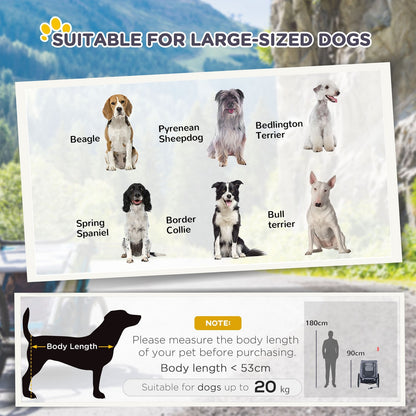 Pawhut Pet Bicycle Trailer Steel Dog Bike Carrier Water Resistant Travel Grey