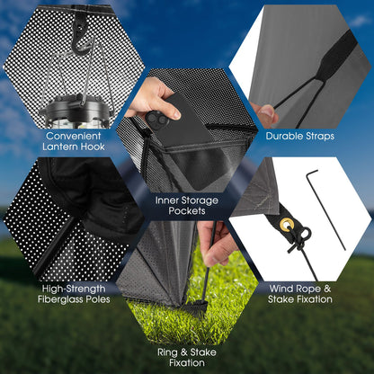 Pop-Up Camping Tent with Carry Bag and Rainfly for 2-3 People